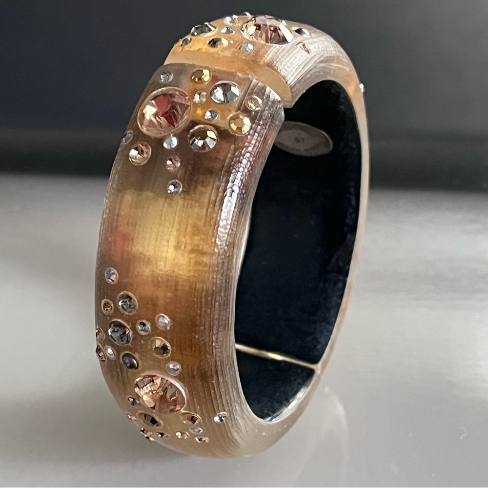 Alexis Bittar Lucite Crystal Hinged Bangle Bracelet * - Picture 10 of 15